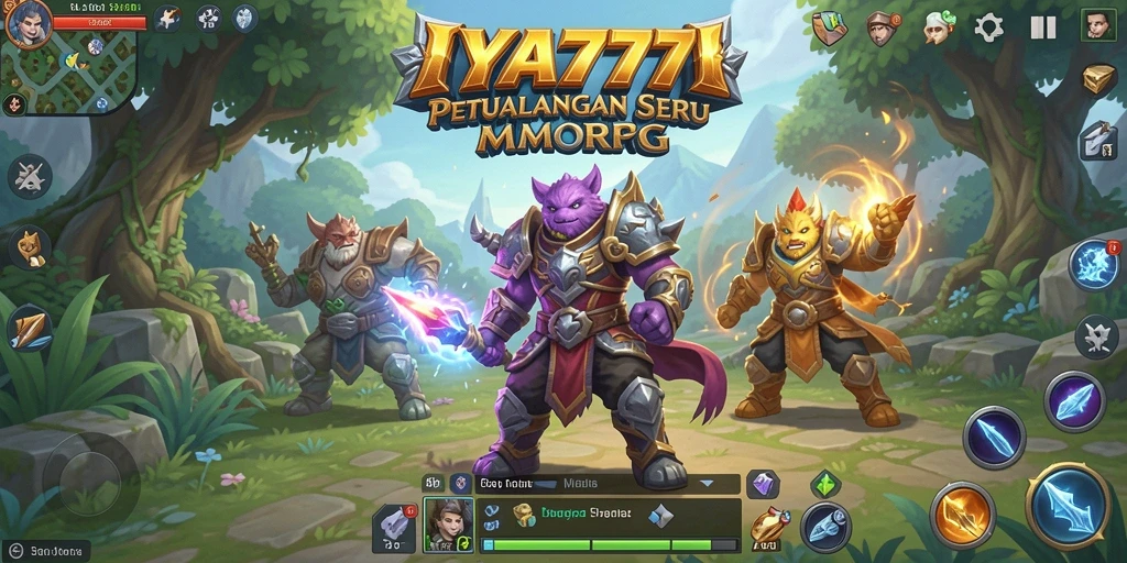 Tampilan seru gameplay MMORPG di IYA777 yang penuh aksi.